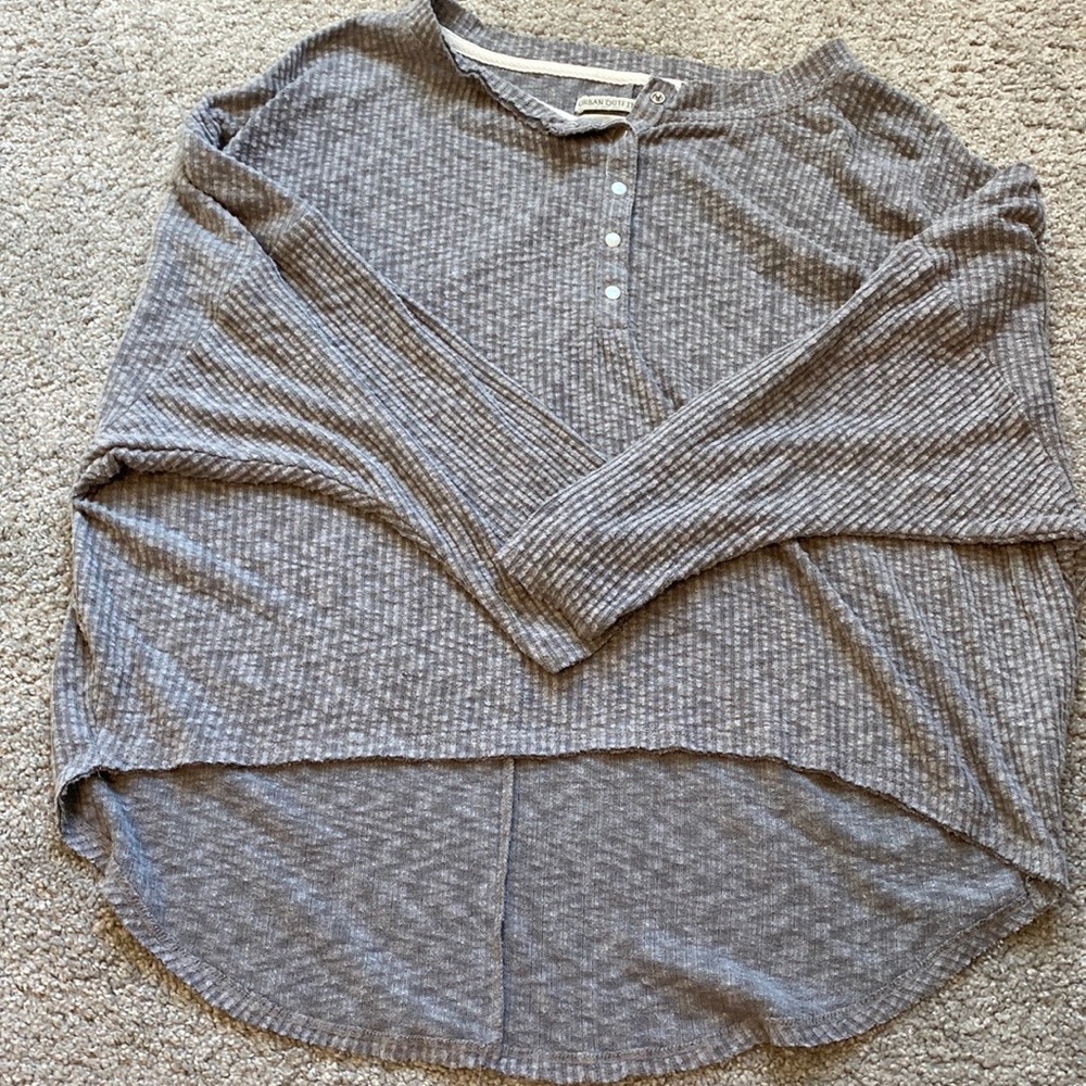 Urban Outfitters flowy grey long sleeve button up